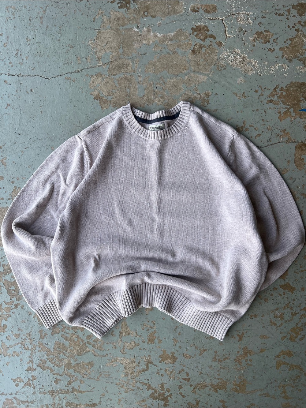 St. John’s Bay Cream Crewneck Sweater XL 100% Cotton